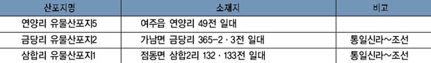 통일 신라시대의 유물산포지 이미지