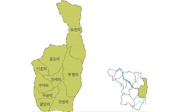 강천면 법정리 분포도 이미지